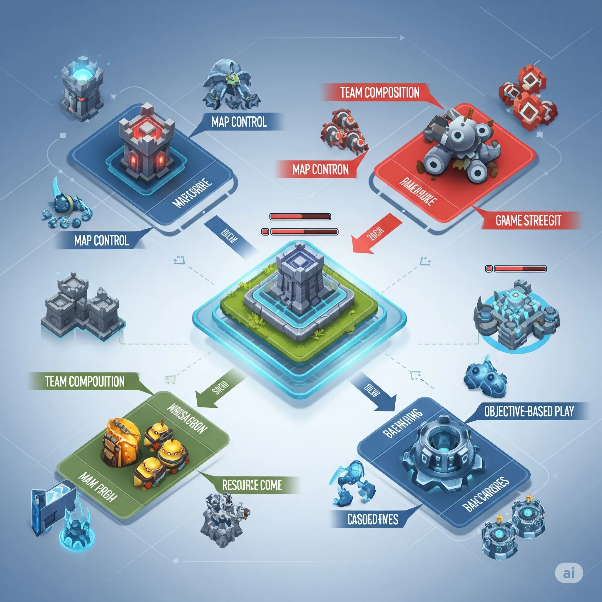 Fundamental strategic approaches in popular esports titles